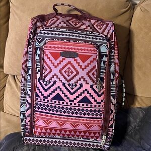 Pink Geometric Pattern Women's travel bag